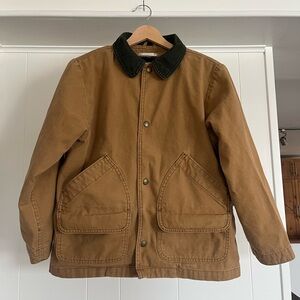 L.L. Bean Brown Canvas Field Jacket with Dark Collar